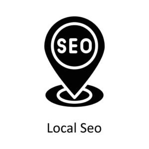 local seo solid icon design illustration seo and web symbol on white background eps 10 file vector